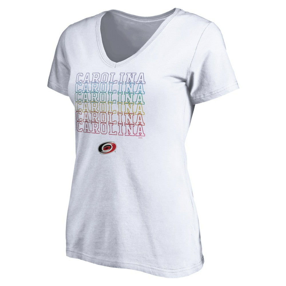 NHL Carolina Hurricanes Women's City Pride V-Neck T-Shirt - White