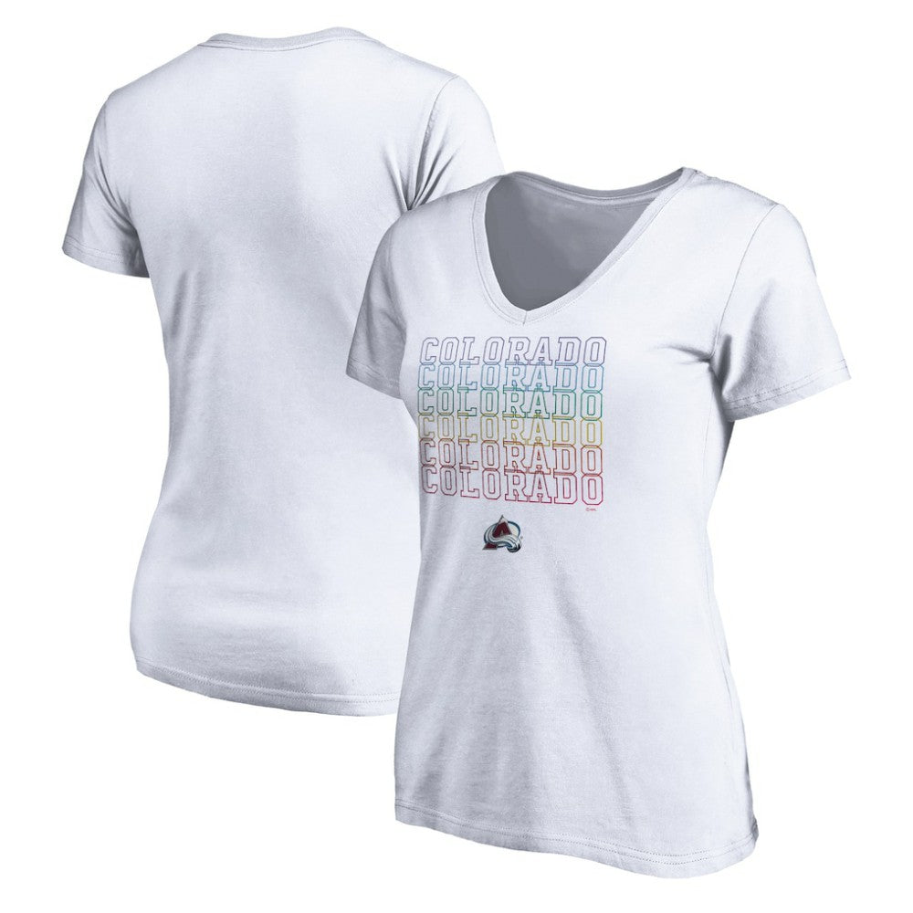 NHL Colorado Avalanche Women's City Pride V-Neck T-Shirt - White