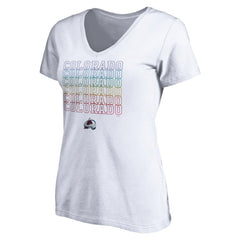 NHL Colorado Avalanche Women's City Pride V-Neck T-Shirt - White