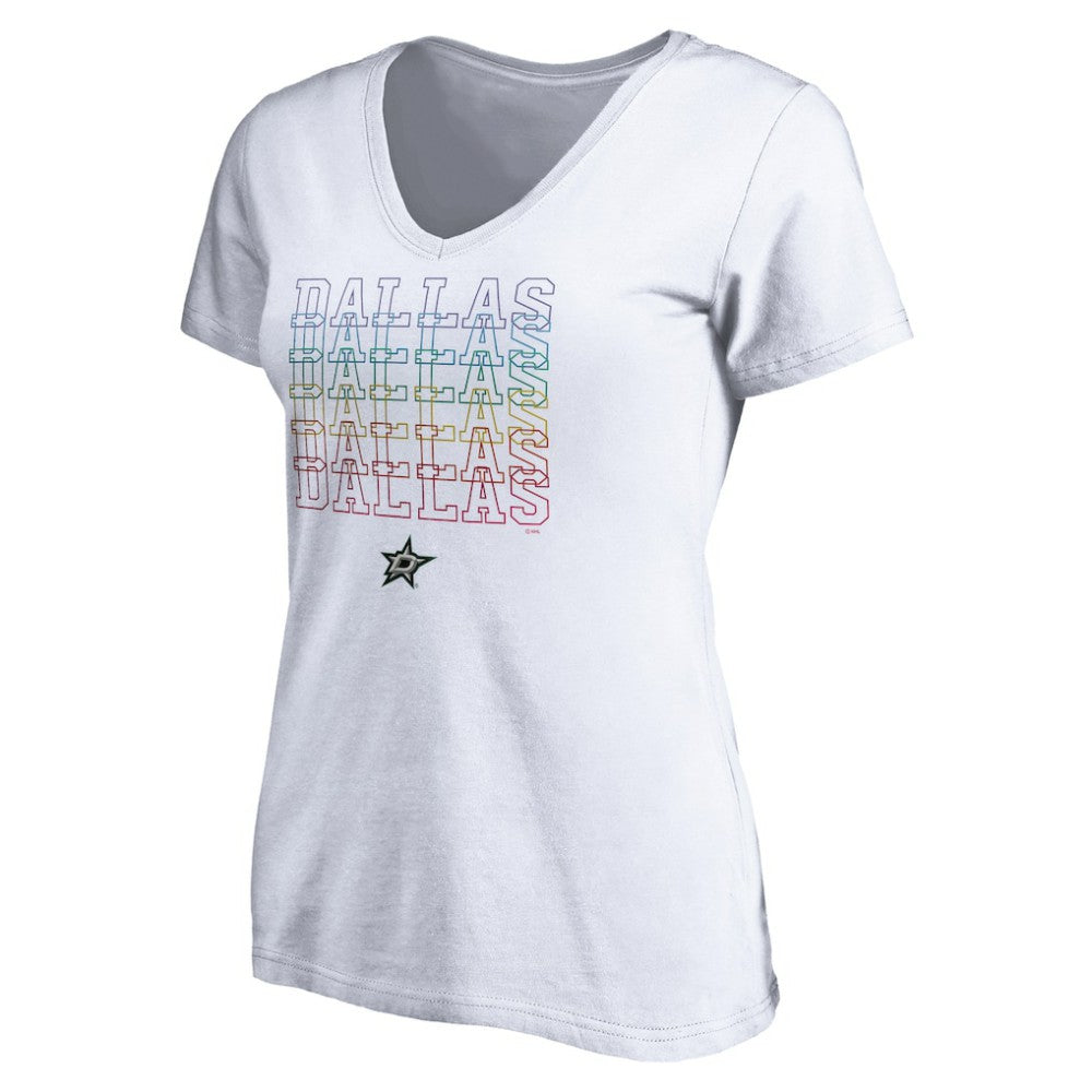 NHL Dallas Stars Women's City Pride V-Neck T-Shirt - White