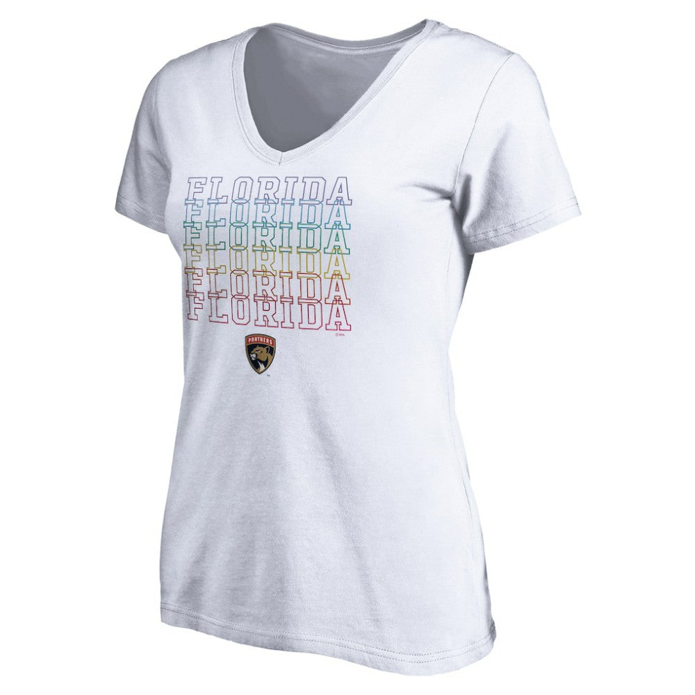 NHL Florida Panthers Women's City Pride V-Neck T-Shirt - White