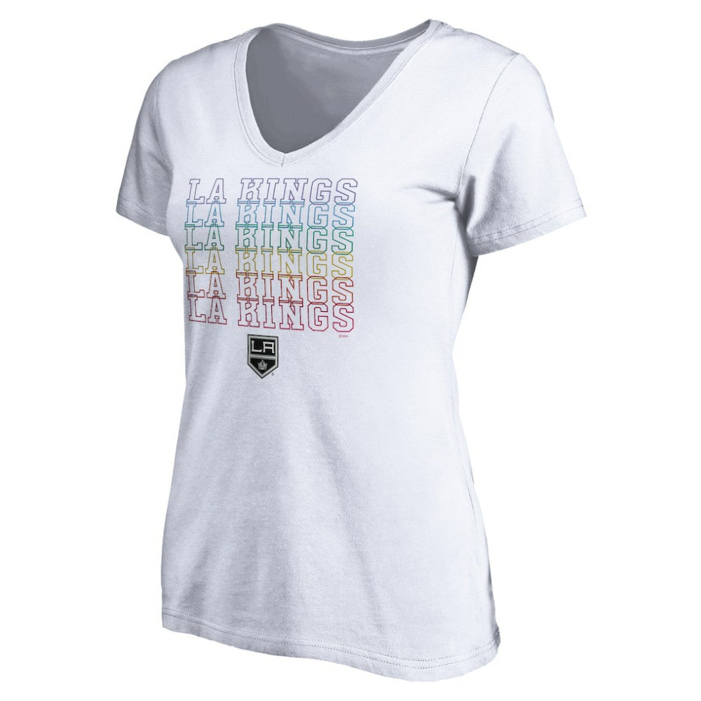 NHL Los Angeles Kings Women's City Pride V-Neck T-Shirt - White