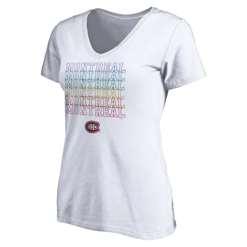 NHL Montreal Canadiens Women's City Pride V-Neck T-Shirt - White