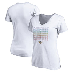 NHL Nashville Predators Women's City Pride V-Neck T-Shirt - White