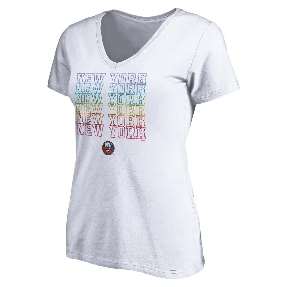 NHL New York Islanders Women's City Pride V-Neck T-Shirt - White