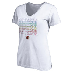 NHL Ottawa Senators Women's City Pride V-Neck T-Shirt - White