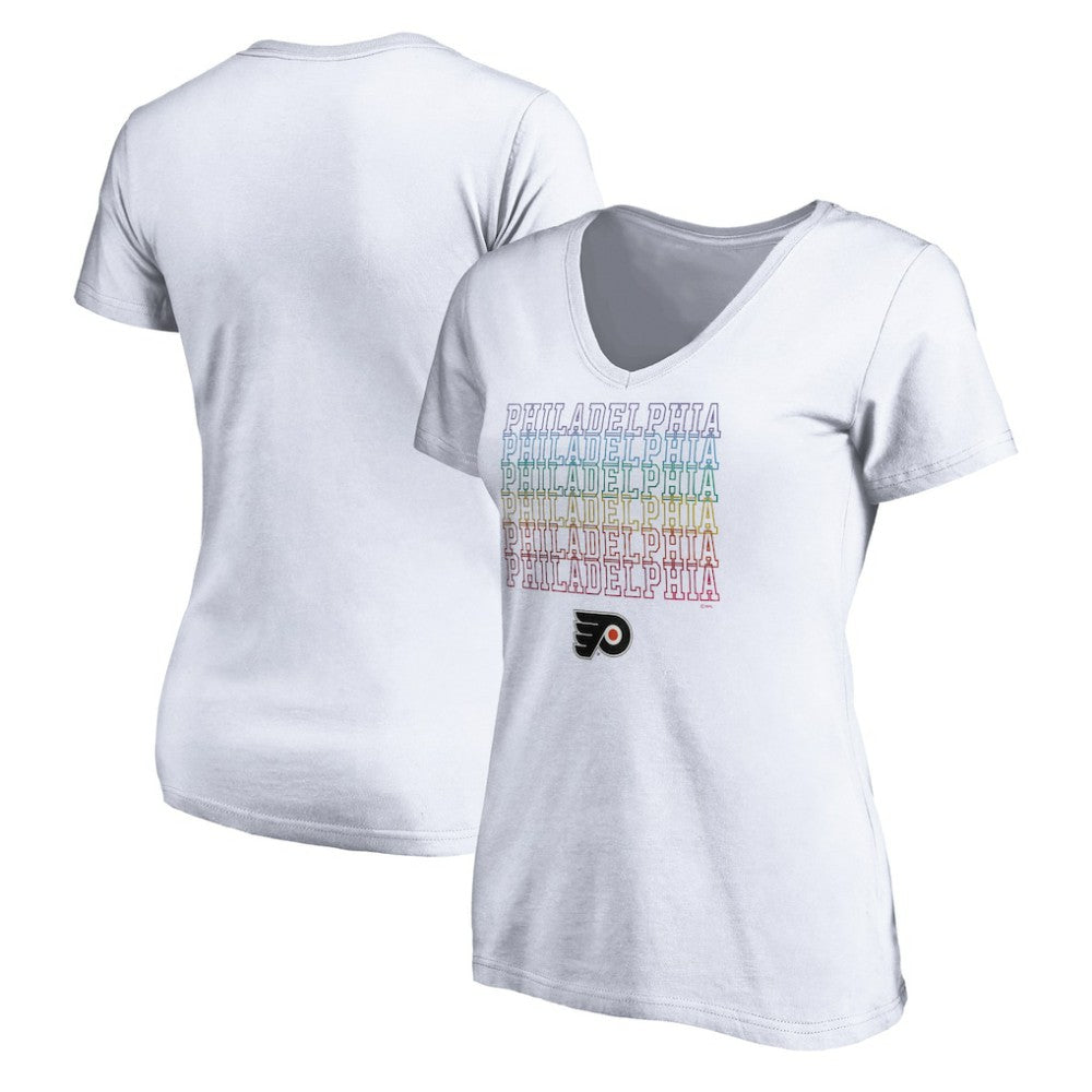 NHL Philadelphia Flyers Women's City Pride V-Neck T-Shirt - White