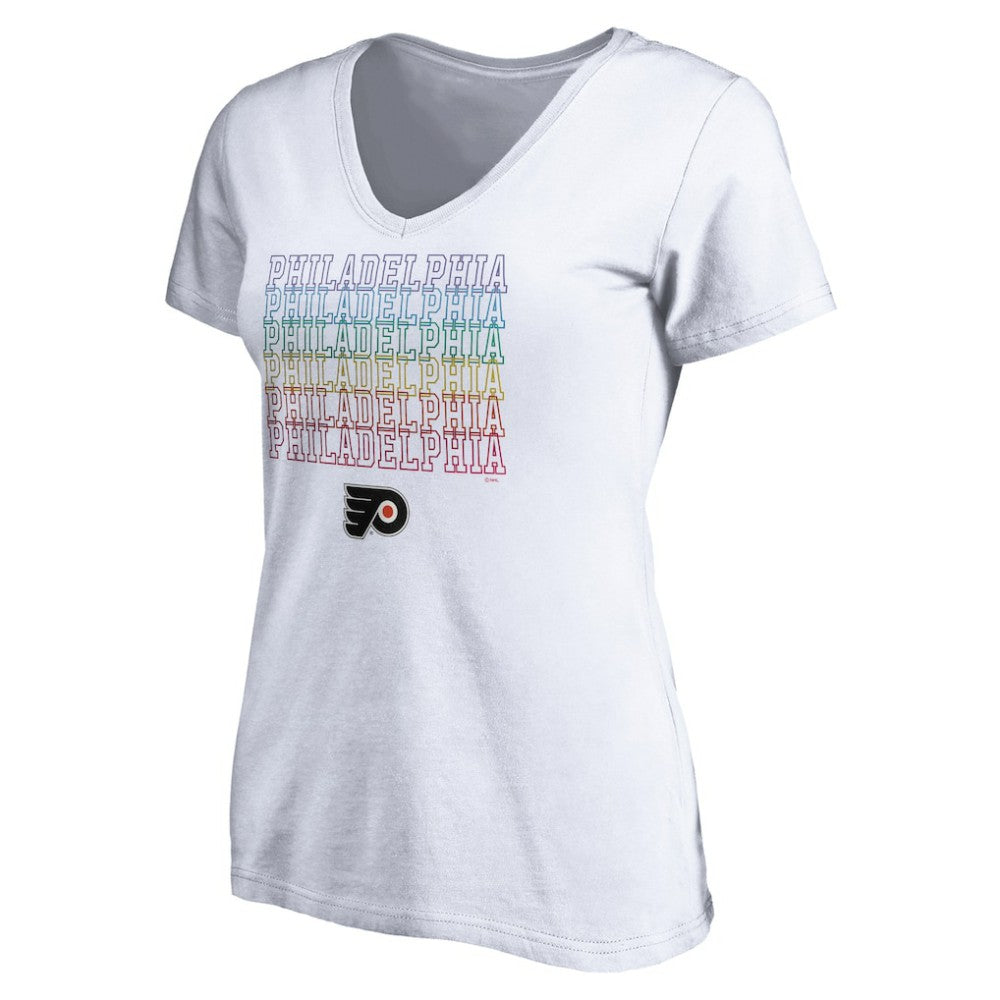 NHL Philadelphia Flyers Women's City Pride V-Neck T-Shirt - White
