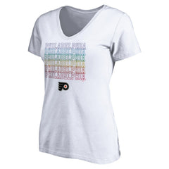 NHL Philadelphia Flyers Women's City Pride V-Neck T-Shirt - White