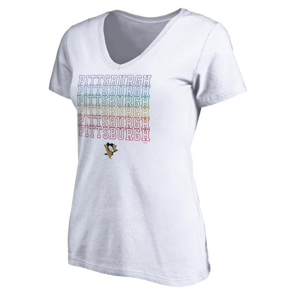 NHL Pittsburgh Penguins Women's City Pride V-Neck T-Shirt - White