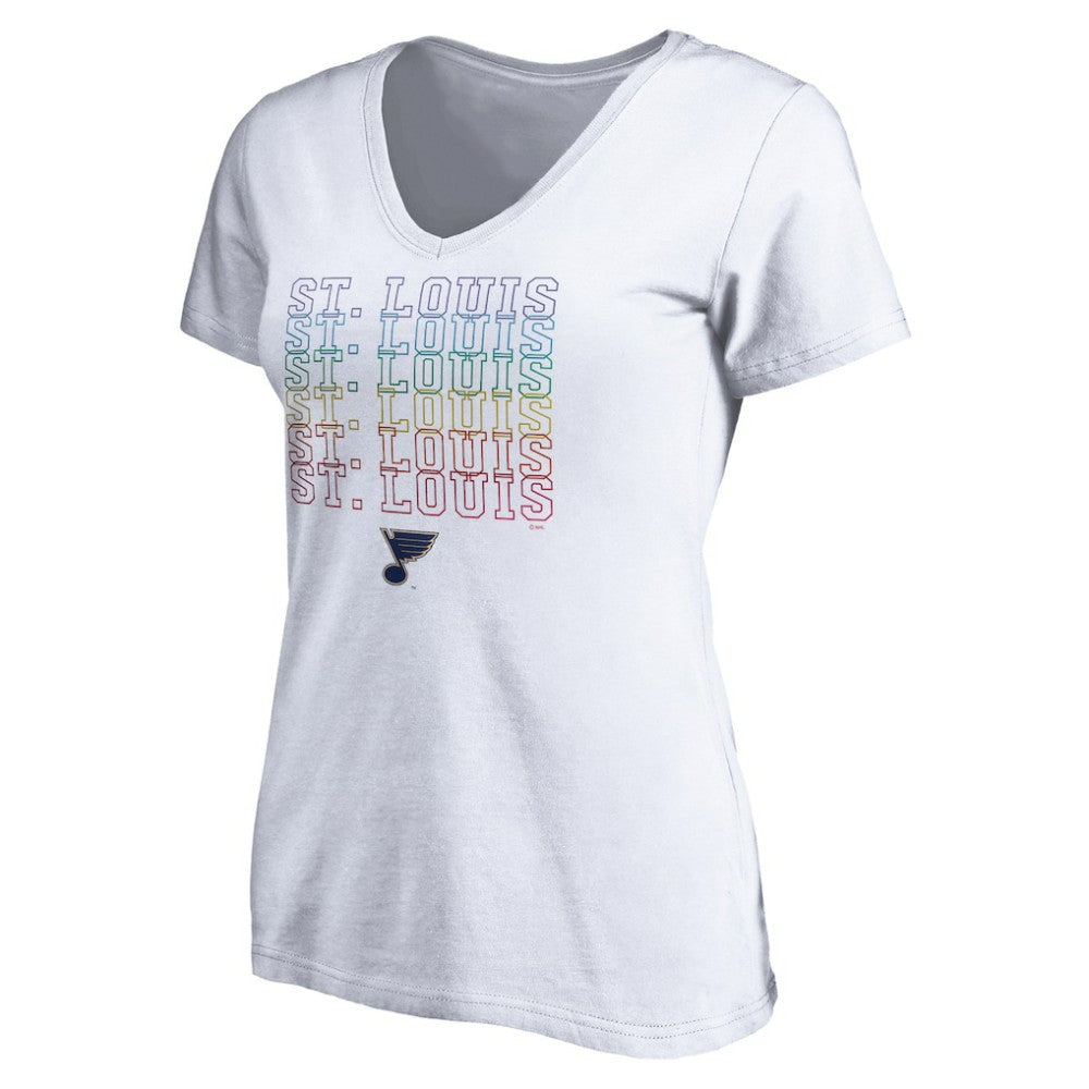 NHL St. Louis Blues Women's City Pride V-Neck T-Shirt - White
