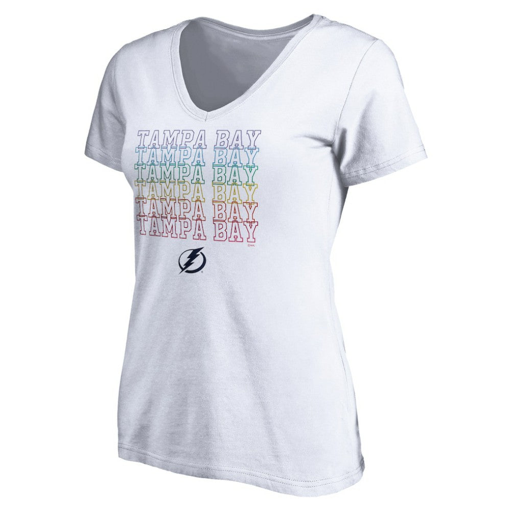 NHL Tampa Bay Lightning Women's City Pride V-Neck T-Shirt - White