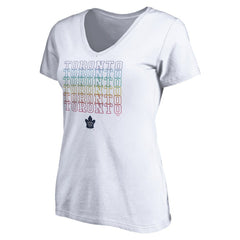 NHL Toronto Maple Leafs Women's City Pride V-Neck T-Shirt - White