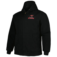 Tampa Bay Buccaneers Dunbrooke Big & Tall Dakota Canvas Hoodie Full-Zip Jacket Black