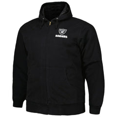 Las Vegas Raiders Dunbrooke Big & Tall Dakota Canvas Hoodie Full-Zip Jacket Black
