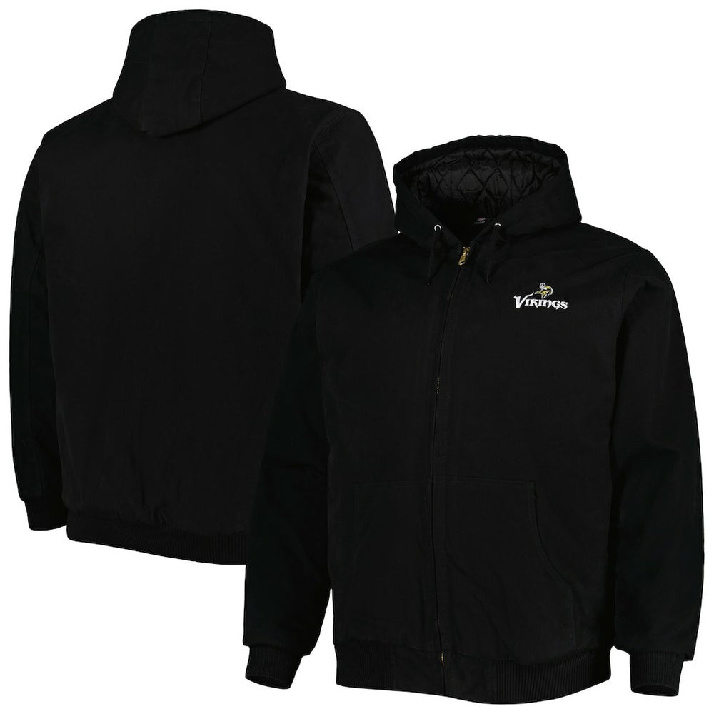 Minnesota Vikings Dunbrooke Big & Tall Dakota Canvas Hoodie Full-Zip Jacket Black