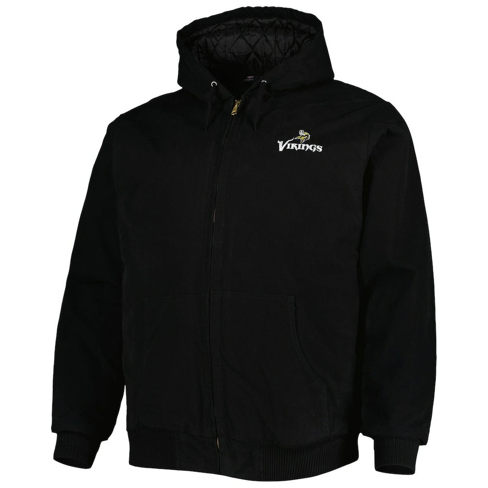 Minnesota Vikings Dunbrooke Big & Tall Dakota Canvas Hoodie Full-Zip Jacket Black