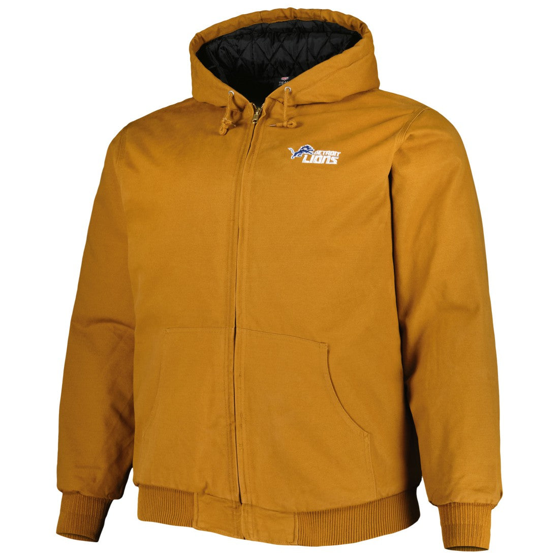 Detroit Lions Dunbrooke Big & Tall Dakota Canvas Hoodie Full-Zip Jacket Tan