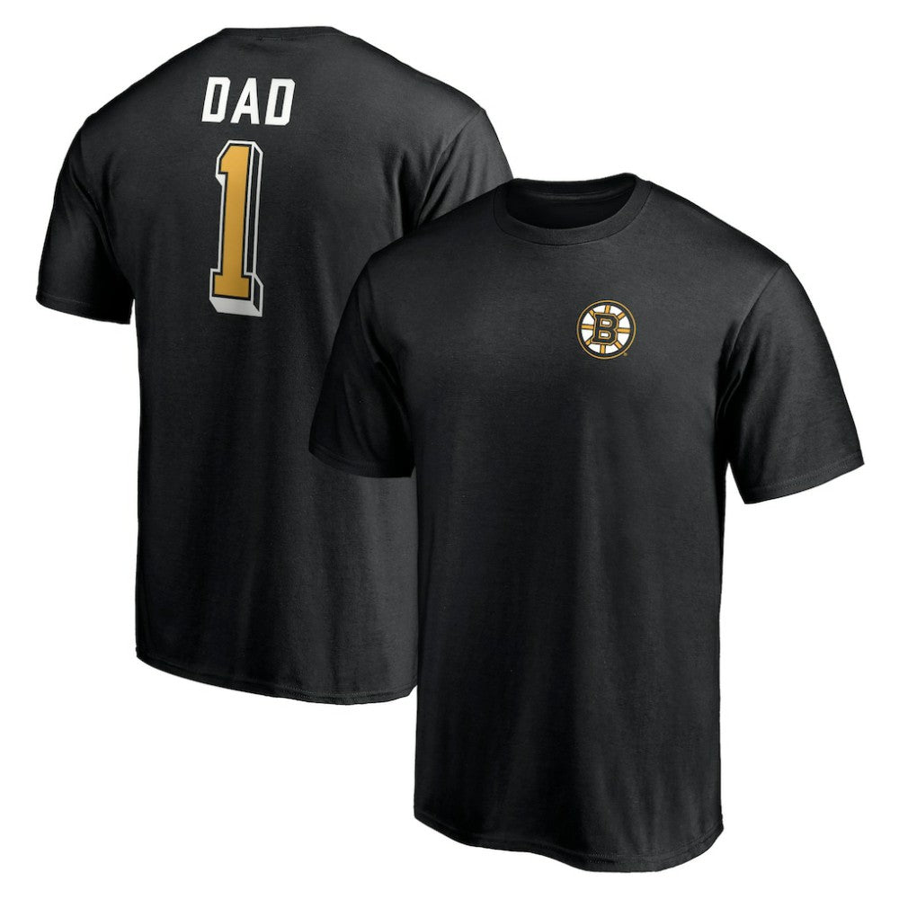 NHL Boston Bruins Number One Dad Logo T-Shirt - Black