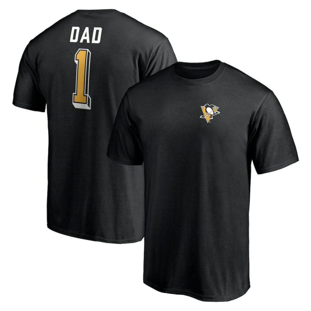 NHL Pittsburgh Penguins Number One Dad Logo T-Shirt - Black