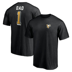 NHL Pittsburgh Penguins Number One Dad Logo T-Shirt - Black