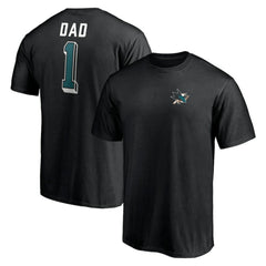 NHL San Jose Sharks Number One Dad Logo T-Shirt - Black
