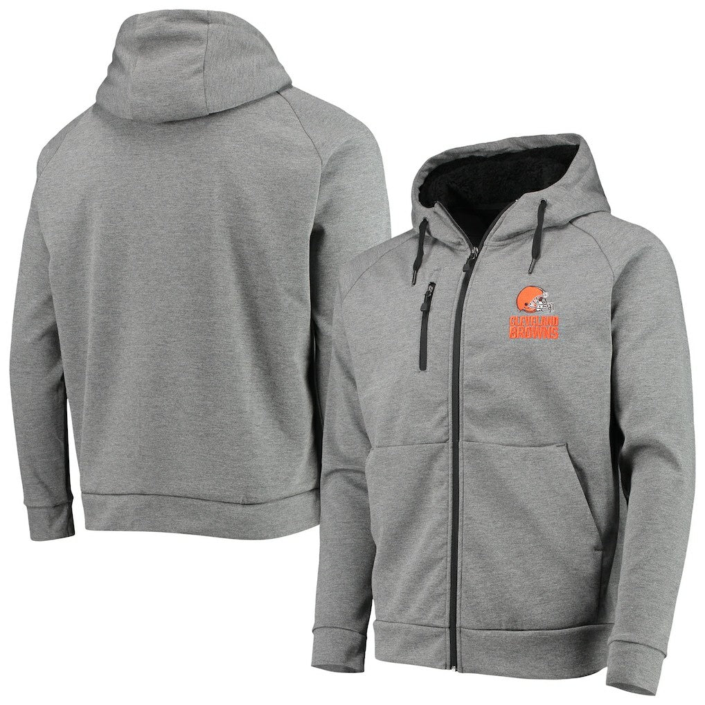 Cleveland Browns Dunbrooke Shag Tri-Blend Full-Zip Raglan Hoodie Charcoal