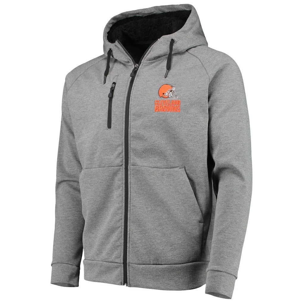 Cleveland Browns Dunbrooke Shag Tri-Blend Full-Zip Raglan Hoodie Charcoal