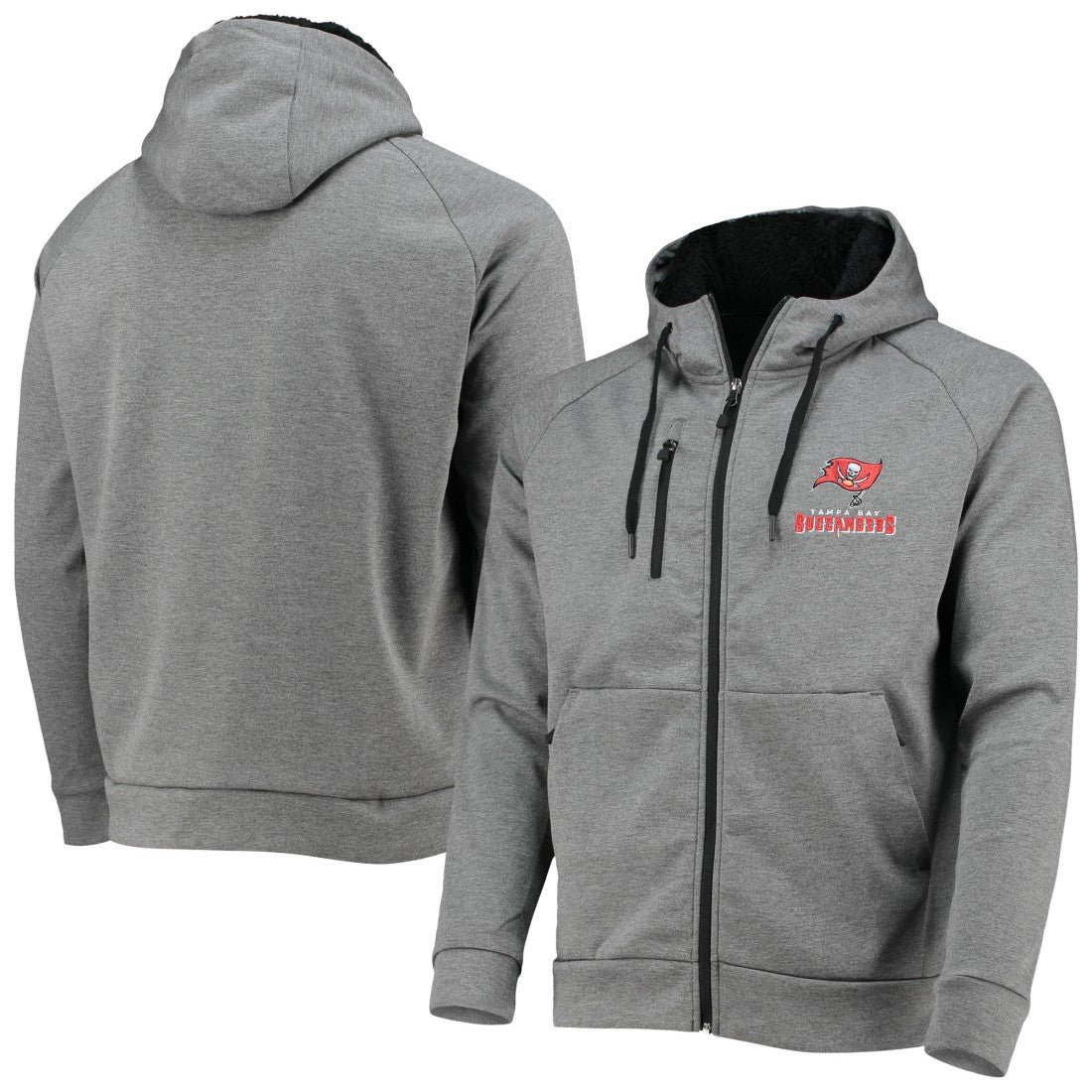 Tampa Bay Buccaneers Dunbrooke Shag Tri-Blend Full-Zip Raglan Hoodie Charcoal
