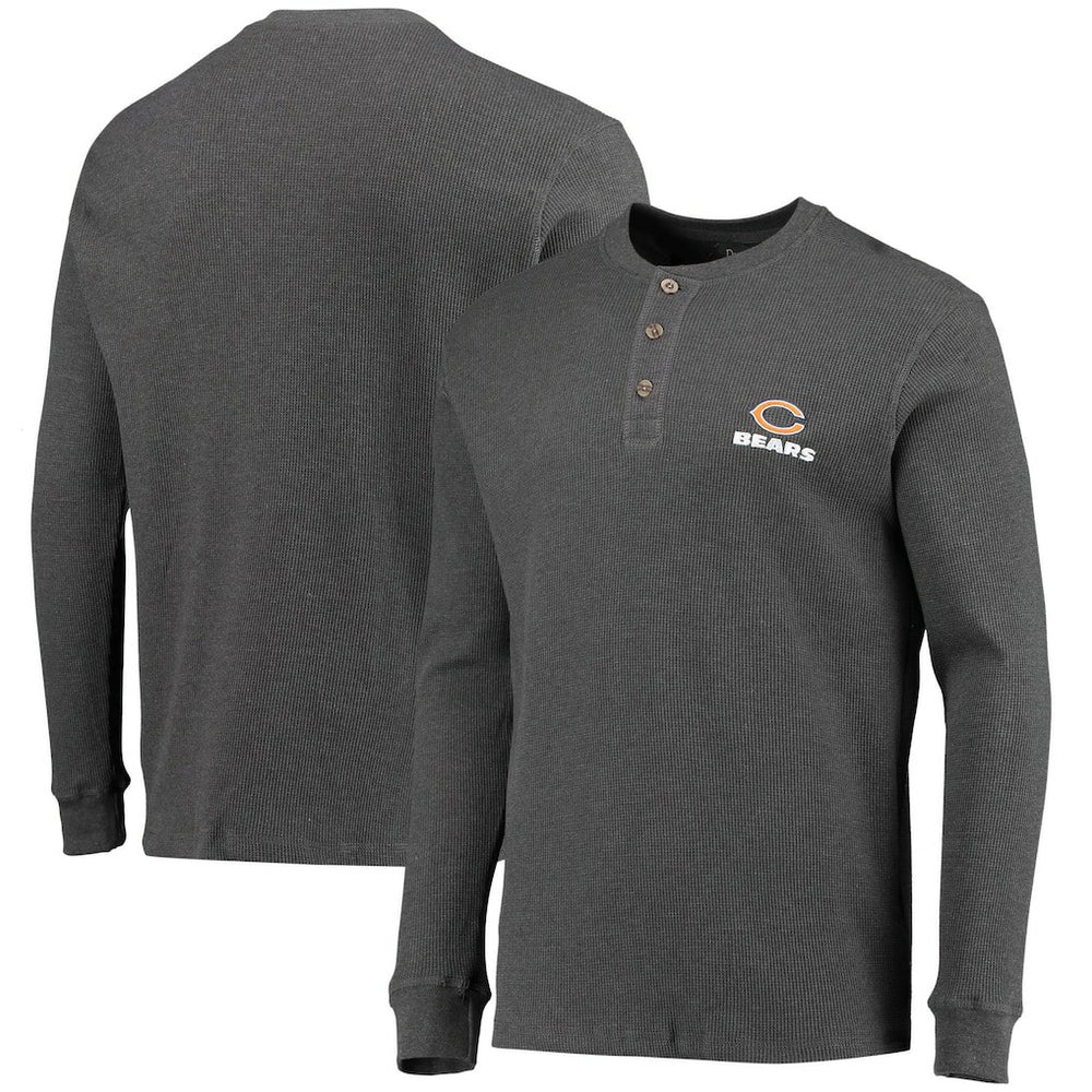 Chicago Bears Dunbrooke Logo Maverick Thermal Henley Long Sleeve T-Shirt Heathered Gray