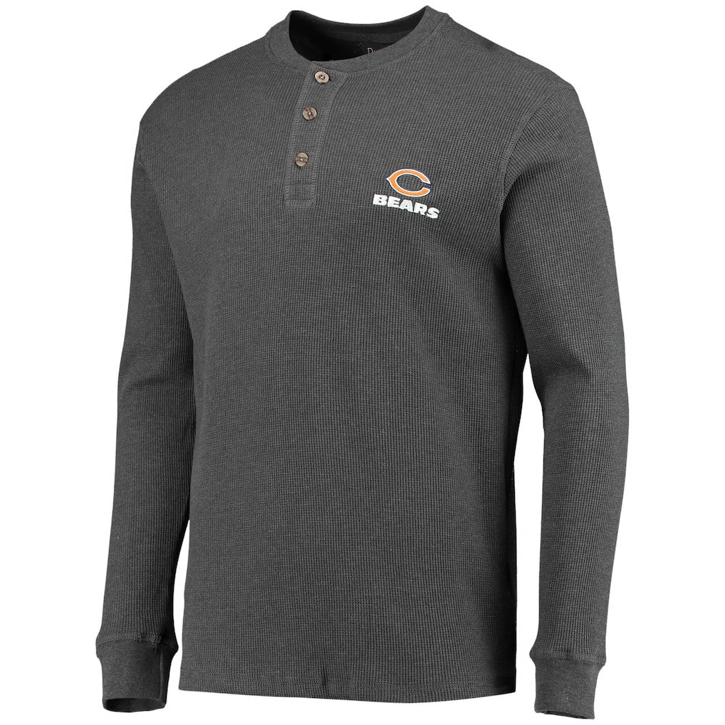 Chicago Bears Dunbrooke Logo Maverick Thermal Henley Long Sleeve T-Shirt Heathered Gray