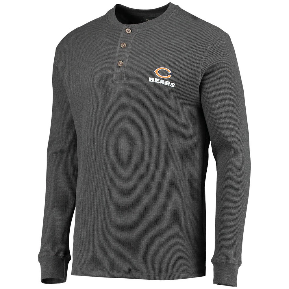 Chicago Bears Dunbrooke Logo Maverick Thermal Henley Long Sleeve T-Shirt Heathered Gray