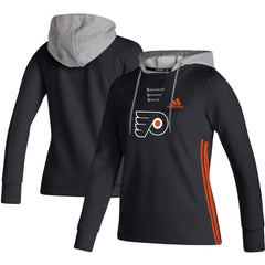 NHL Philadelphia Flyers adidas Women's Skate Lace AEROREADY Pullover Hoodie - Black