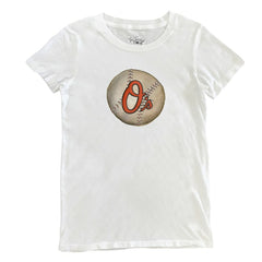 Baltimore Orioles Tiny Turnip Women's Stitched Baseball T-Shirt - White T-shirts