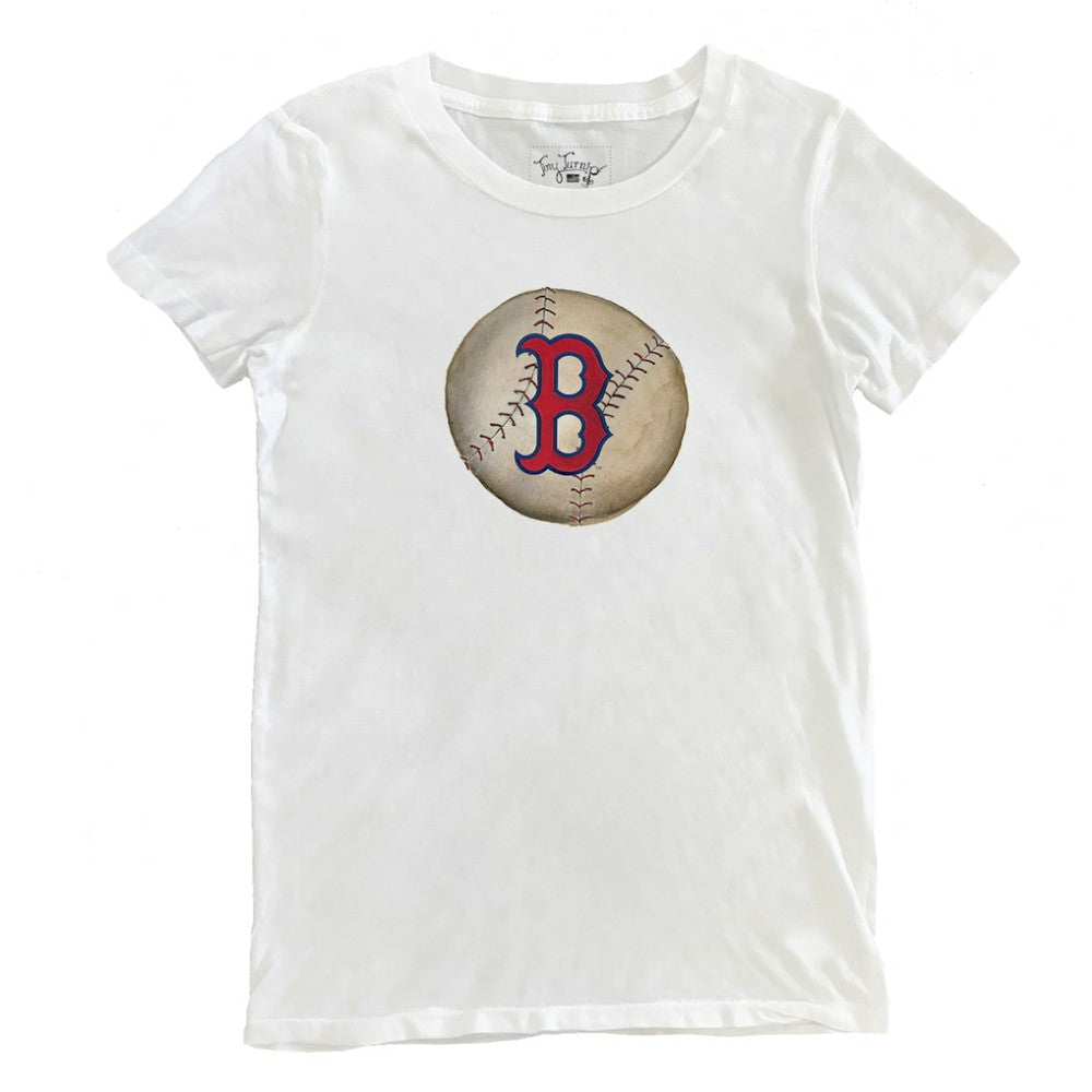Boston Red Sox Tiny Turnip Women's Stitched Baseball T-Shirt - White T-shirts
