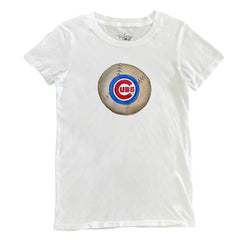 Chicago Cubs Tiny Turnip Women's Stitched Baseball T-Shirt - White T-shirts