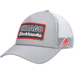 NHL Chicago Blackhawks adidas Locker Room Foam Trucker Snapback Hat - Gray/White