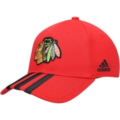 NHL Chicago Blackhawks adidas Locker Room Three Stripe Adjustable Hat - Red