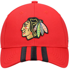 NHL Chicago Blackhawks adidas Locker Room Three Stripe Adjustable Hat - Red