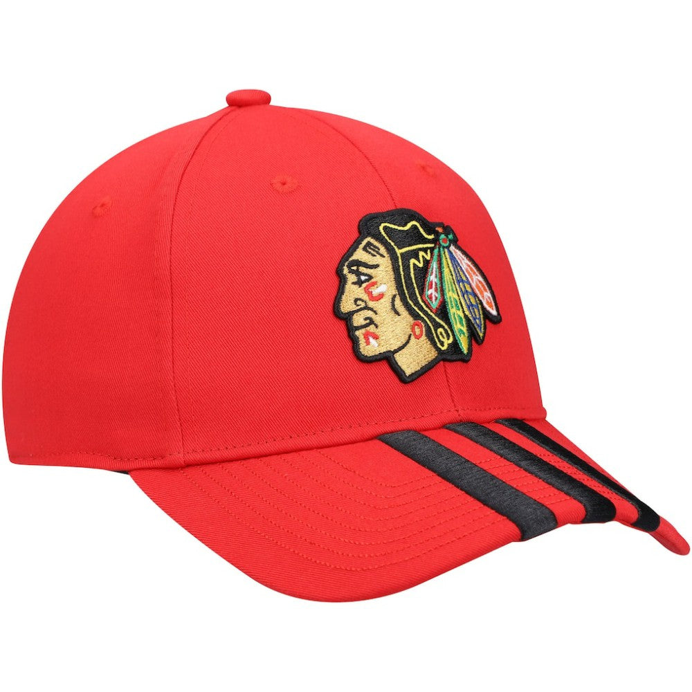 NHL Chicago Blackhawks adidas Locker Room Three Stripe Adjustable Hat - Red