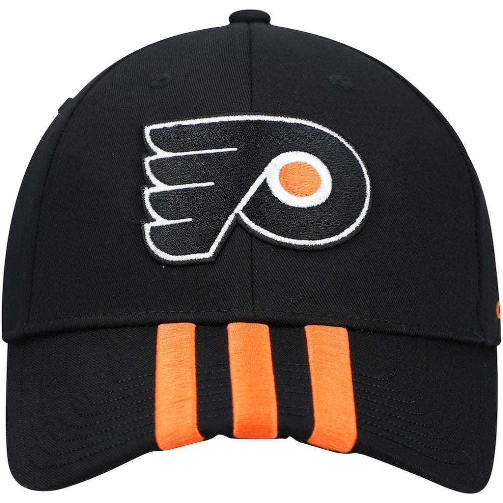 NHL Philadelphia Flyers adidas Locker Room Three Stripe Adjustable Hat - Black