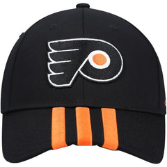 NHL Philadelphia Flyers adidas Locker Room Three Stripe Adjustable Hat - Black
