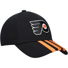 NHL Philadelphia Flyers adidas Locker Room Three Stripe Adjustable Hat - Black