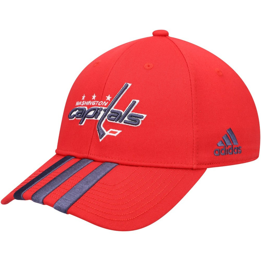 NHL Washington Capitals adidas Locker Room Three Stripe Adjustable Hat - Red