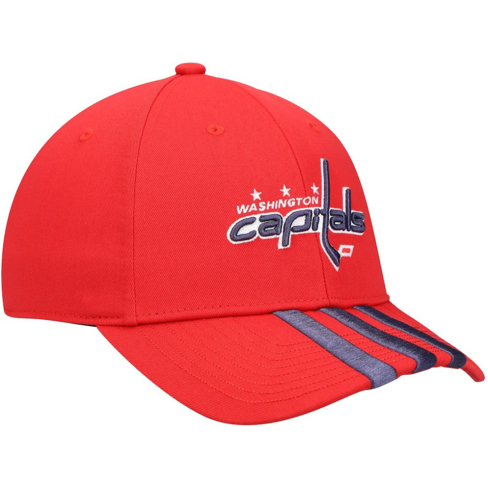 NHL Washington Capitals adidas Locker Room Three Stripe Adjustable Hat - Red