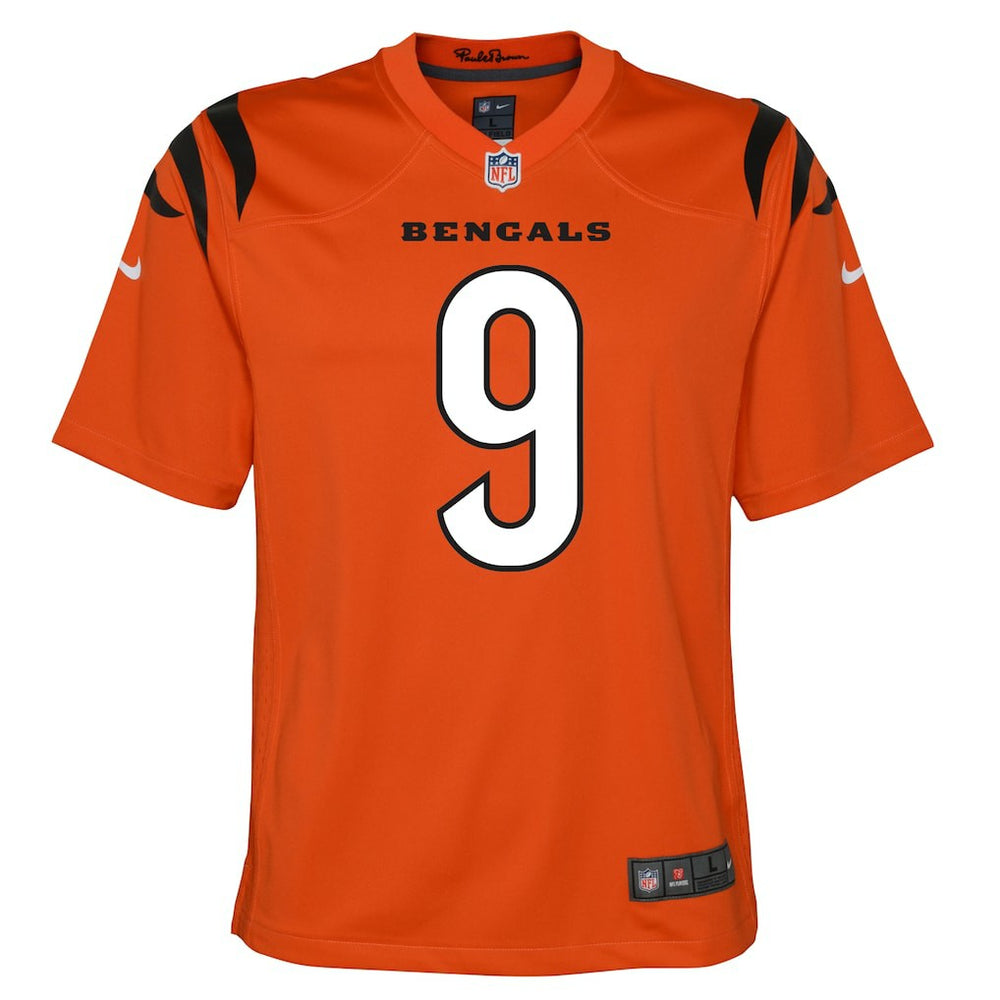 Joe Burrow Cincinnati Bengals Youth Game Jersey Orange