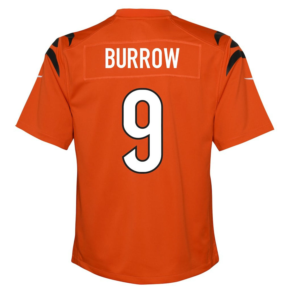 Joe Burrow Cincinnati Bengals Youth Game Jersey Orange
