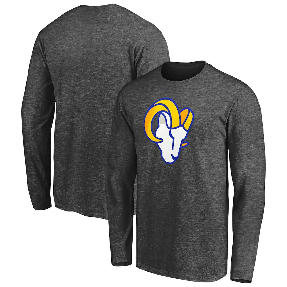 Los Angeles Rams Big & Tall Primary Logo Long Sleeve T-Shirt Heathered Charcoal