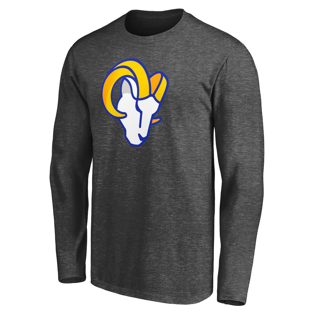 Los Angeles Rams Big & Tall Primary Logo Long Sleeve T-Shirt Heathered Charcoal