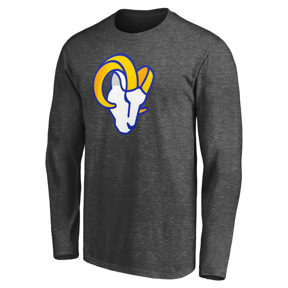 Los Angeles Rams Big & Tall Primary Logo Long Sleeve T-Shirt Heathered Charcoal